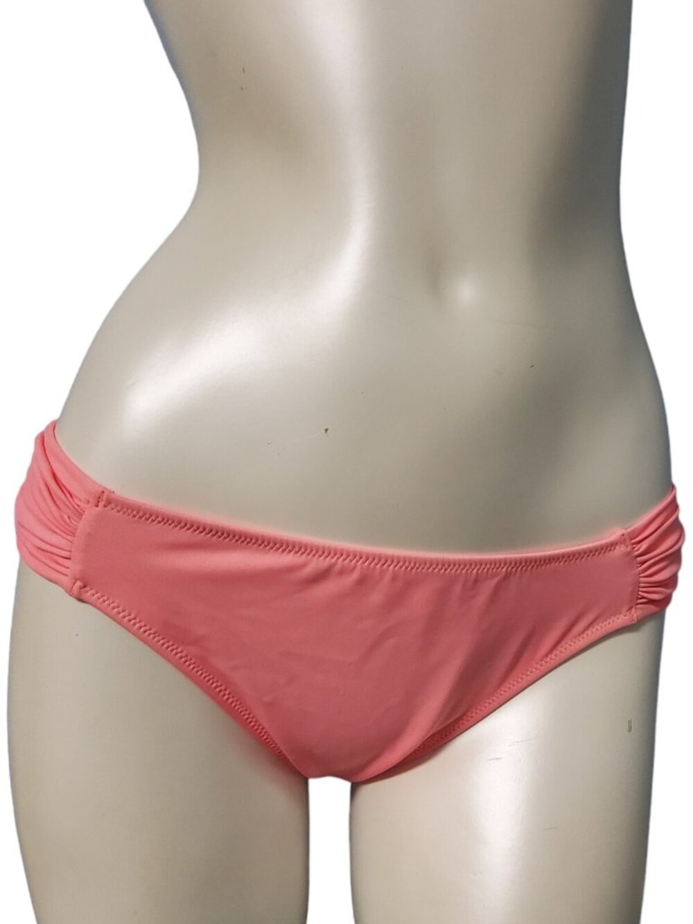 Victorias Secret Bikini Bottom Medium M Peach Pink The Knockout Ruched Swimsuit